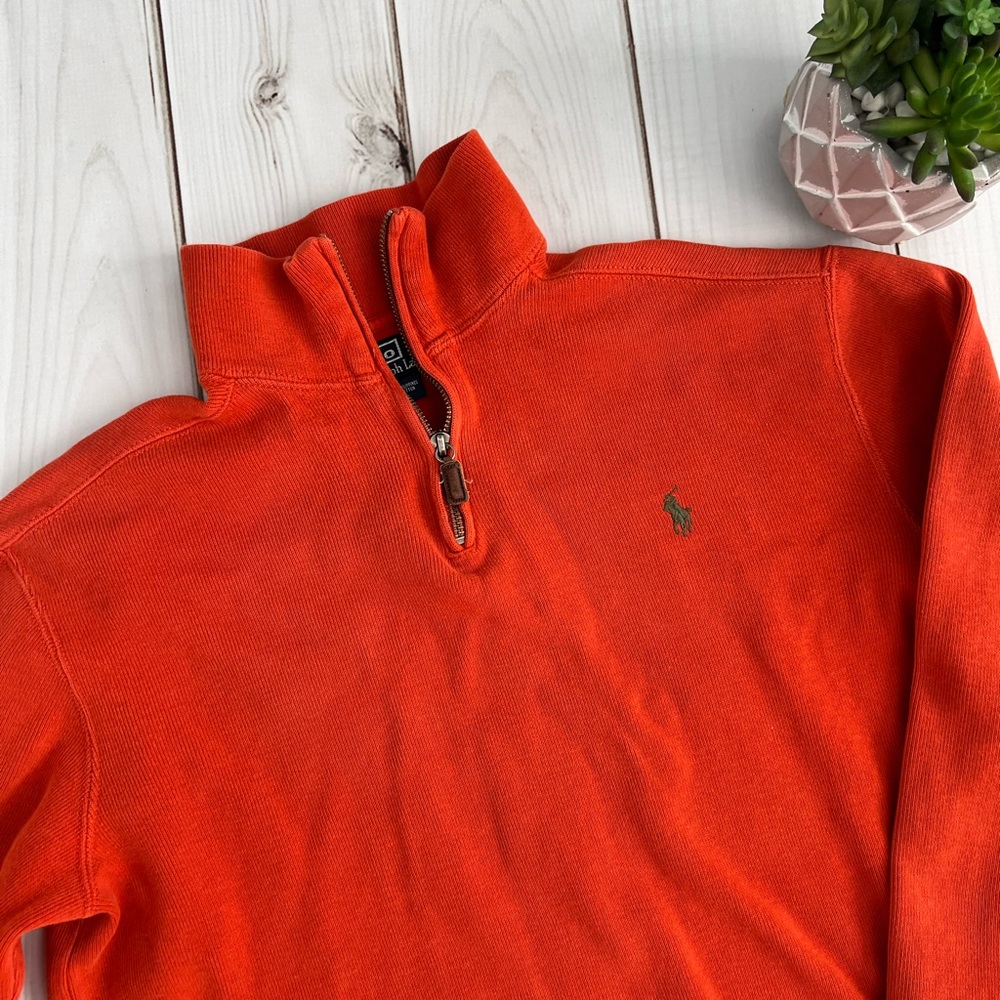 Men Warm Orange Pullover Sweater - image 2